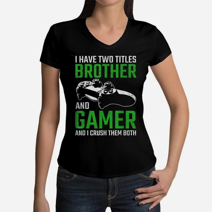 Vintage Video Games Funny Gamer Gaming Gift Boys Brother Son Women V-Neck T-Shirt