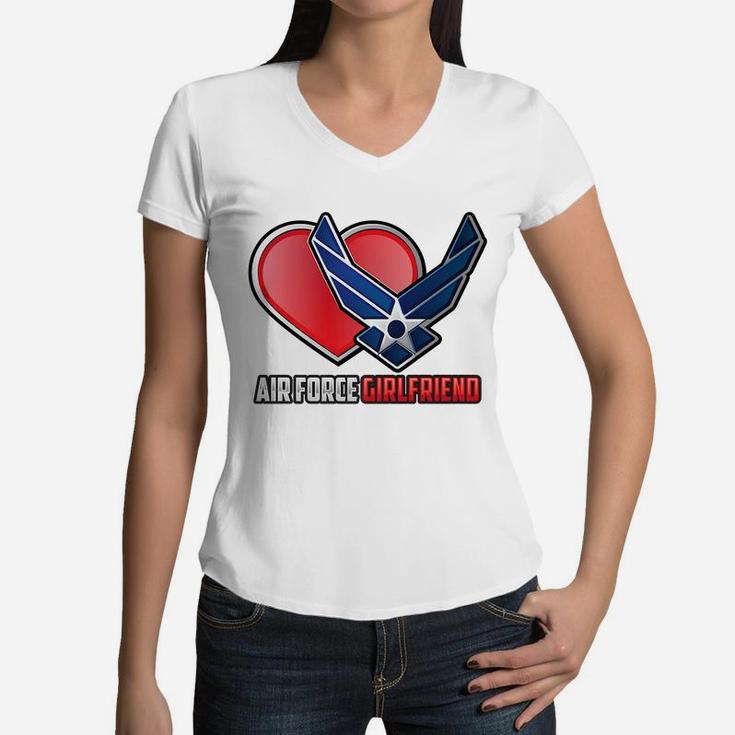 Air Force Girlfriend Shirt | Cute Royal Force Tee Gift Women V-Neck T-Shirt