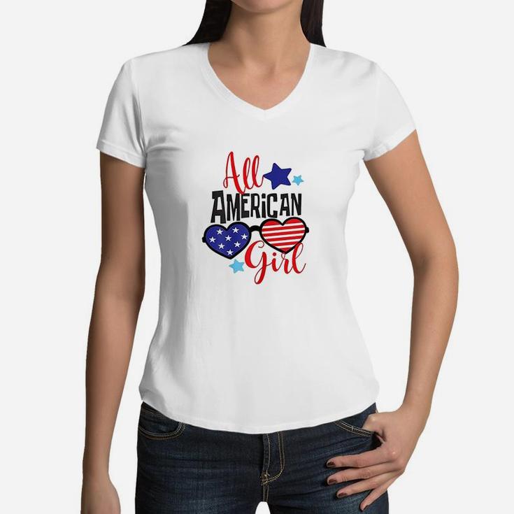 All American Girl Women V-Neck T-Shirt