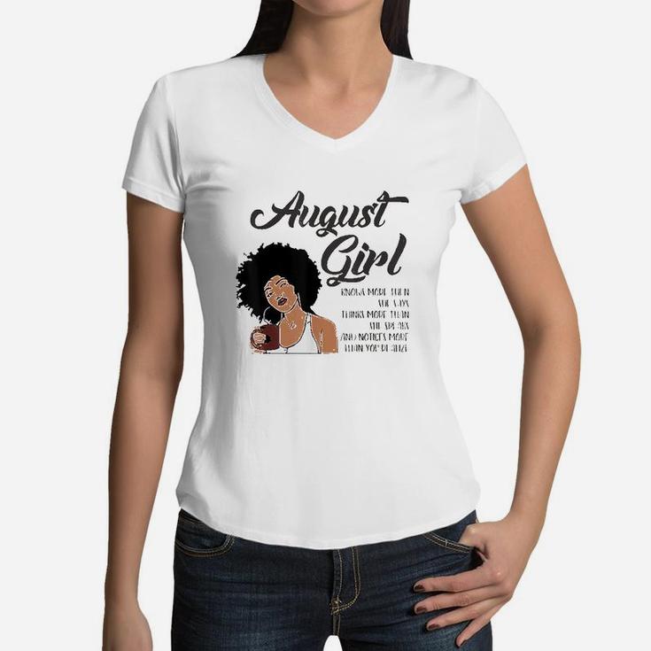 August Girl  American Women V-Neck T-Shirt