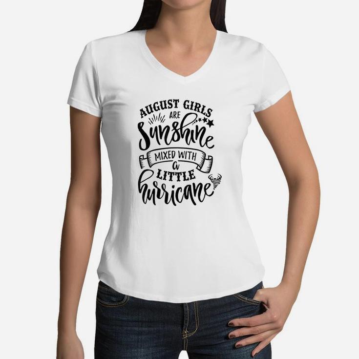 August Girls Are Sunshine Women V-Neck T-Shirt