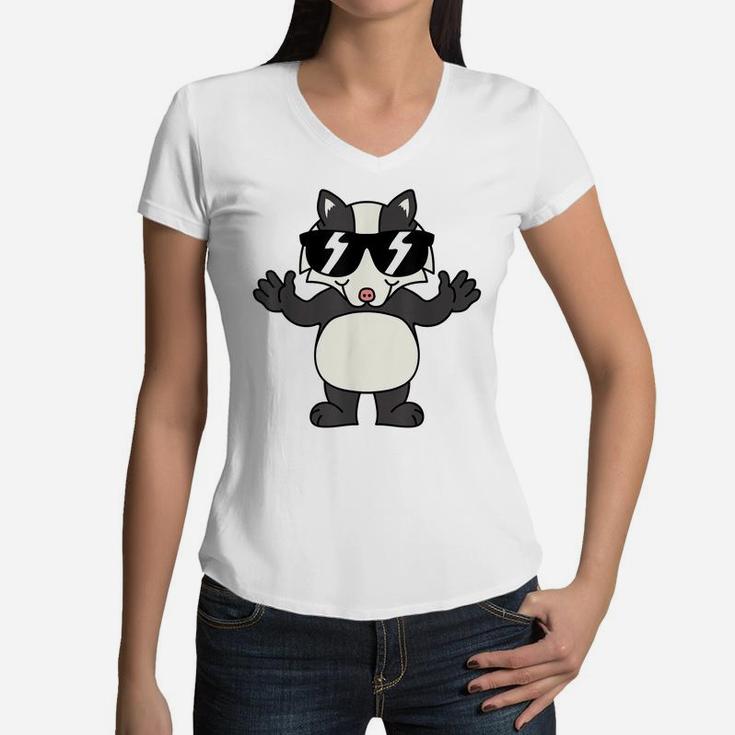 Badger Hat - Badger Kids Funny This Is My Human Costume Women V-Neck T-Shirt