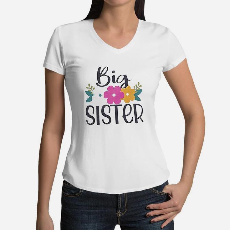 Big Sister Little Sister Matching Outfits Bodysuit Gifts Girls Women V-Neck T-Shirt