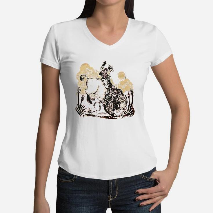 Binshre Cowboys Women V-Neck T-Shirt