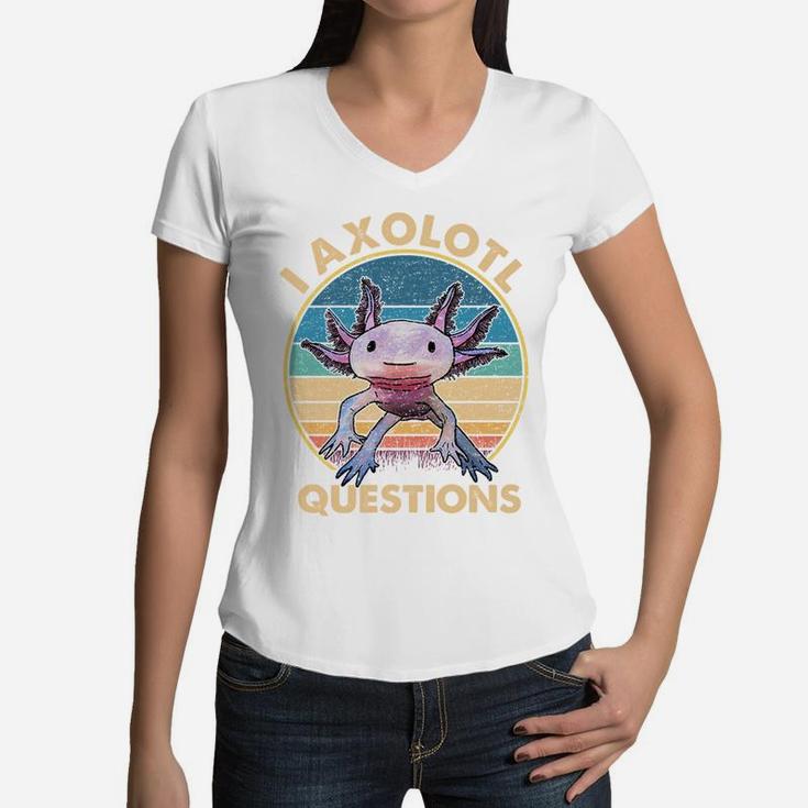 I Axolotl Question Shirt Kid Funny Cute Axolotl Women V-Neck T-Shirt