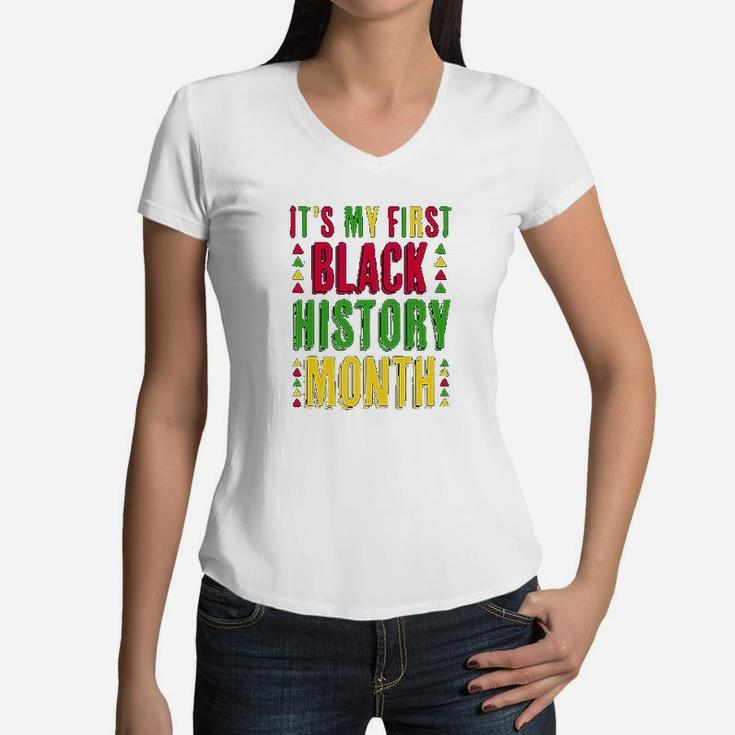 It Is My First Black History Month I Love Black Women V-Neck T-Shirt