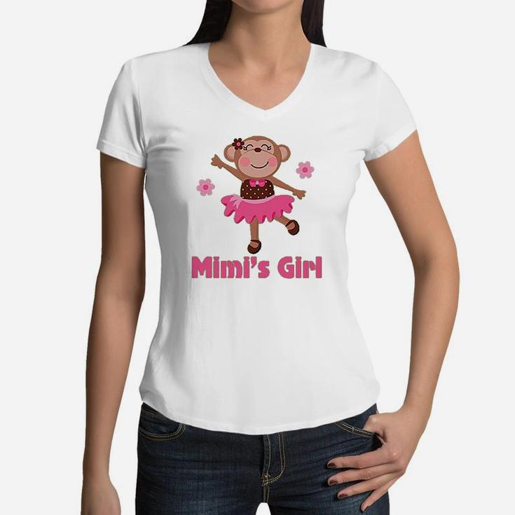 Mimi's Girl Monkey Women V-Neck T-Shirt