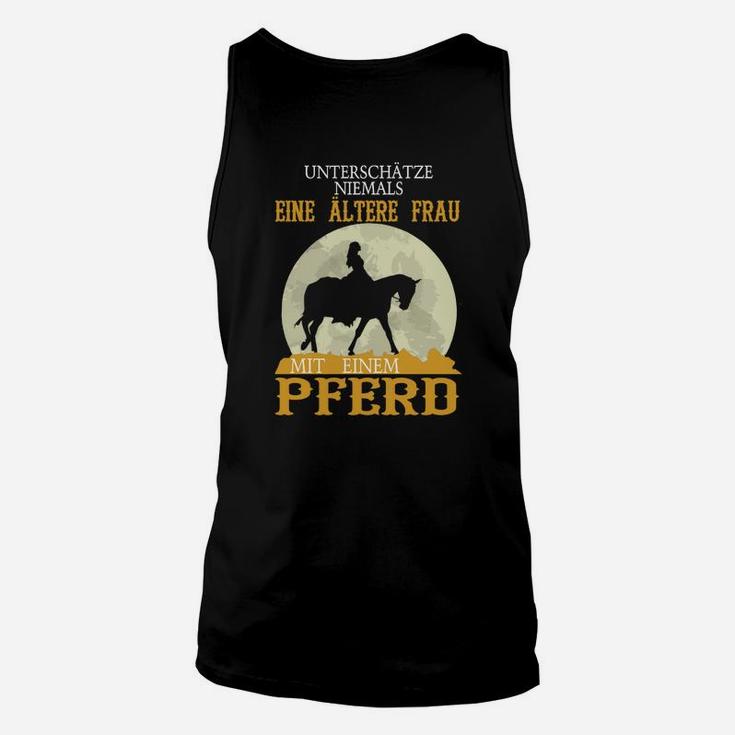 Ältere Frau mit Pferd Unisex TankTop, Motiv für Reiterinnen