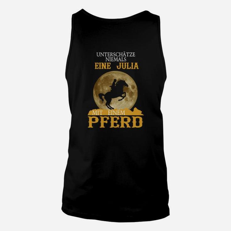 Personalisiertes Reiter-Unisex TankTop Julia & Pferd, Unterschätze Niemals Design