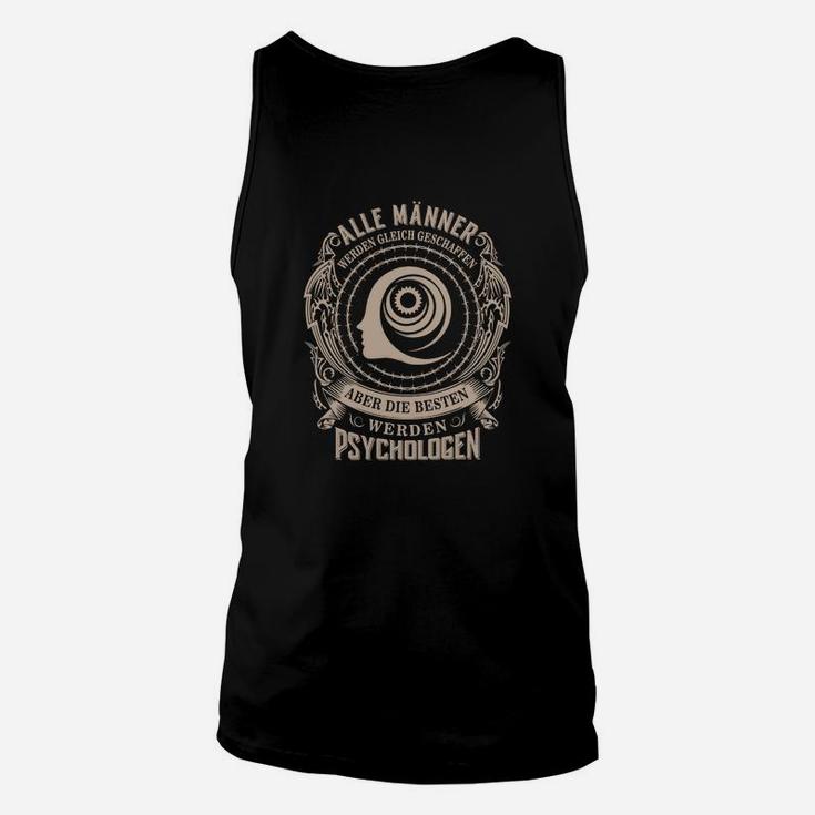 Schwarzes Unisex TankTop mit Psychologen-Spruch, Hypnose-Spiralen-Design