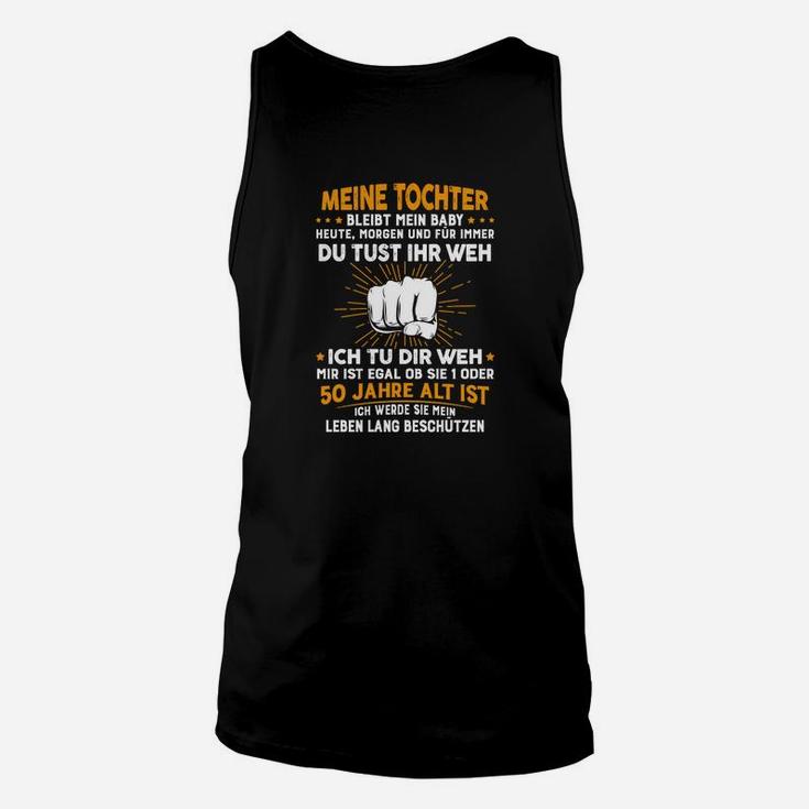 Schwarzes Unisex TankTop Vater Tochter Schutz Spruch & Faust Motiv