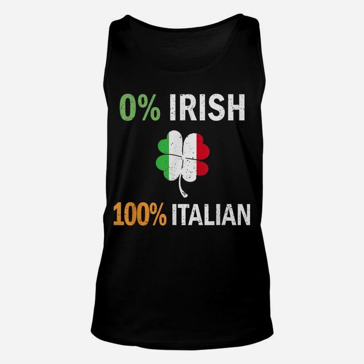 0 Irish 100 Italian Italy Flag Shamrock VintageShirt Unisex Tank Top
