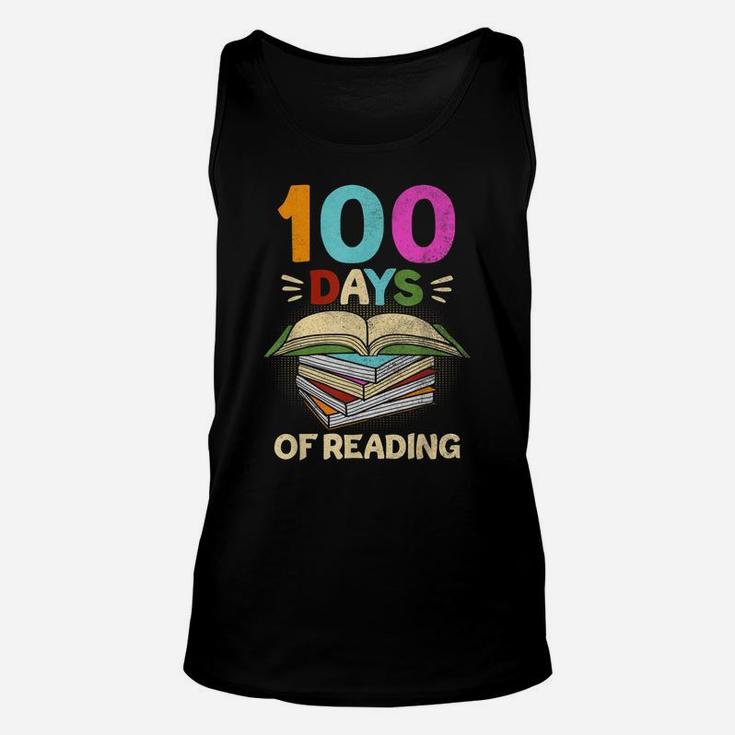 100 Days Of School Reading English Teacher Books Stack Unisex Tank Top