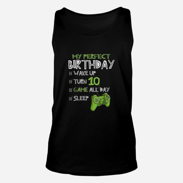 10Th Birthday Gaming 10 Years Old Perfect Gamer Unisex Tank Top