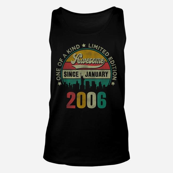 15 Years Old Vintage January 2006 15Th Birthday Gift Unisex Tank Top