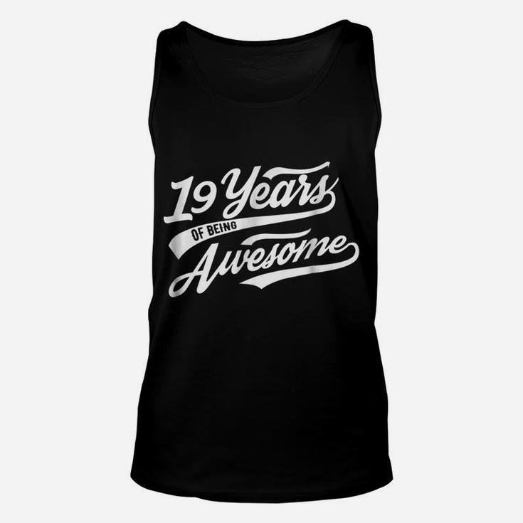 19 Years Of Being Awesome 19Th Wedding Aniversary Shirt Gift Unisex Tank Top