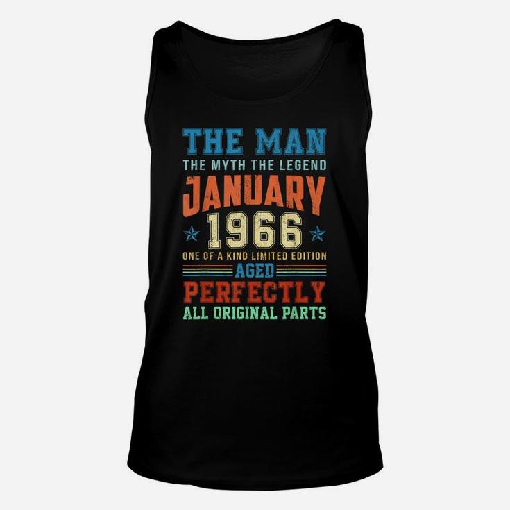 1966 Years Old Vintage January 1966 55Th Birthday Gift Unisex Tank Top