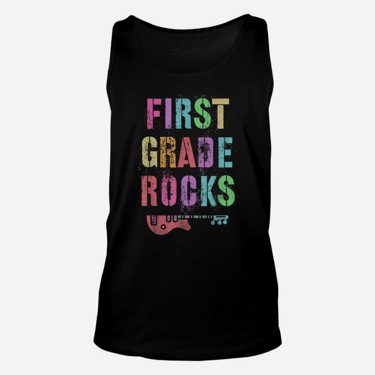 1St Grade Rocks Student Teacher Rockstar Team Rocking Is My Unisex Tank Top
