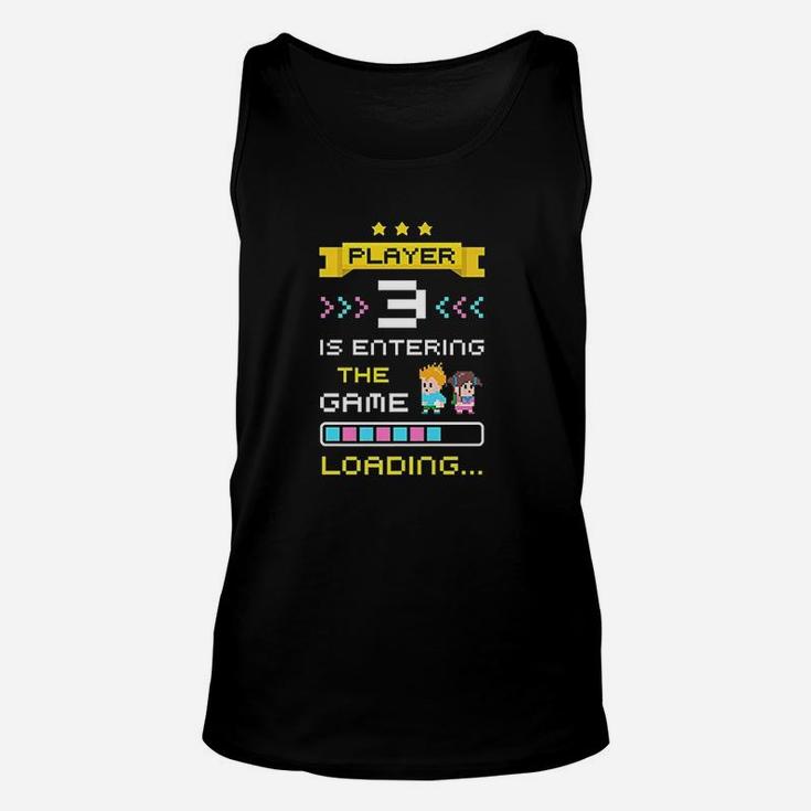 1St Time Dad Mom Gamer Announcement Player 3 Unisex Tank Top