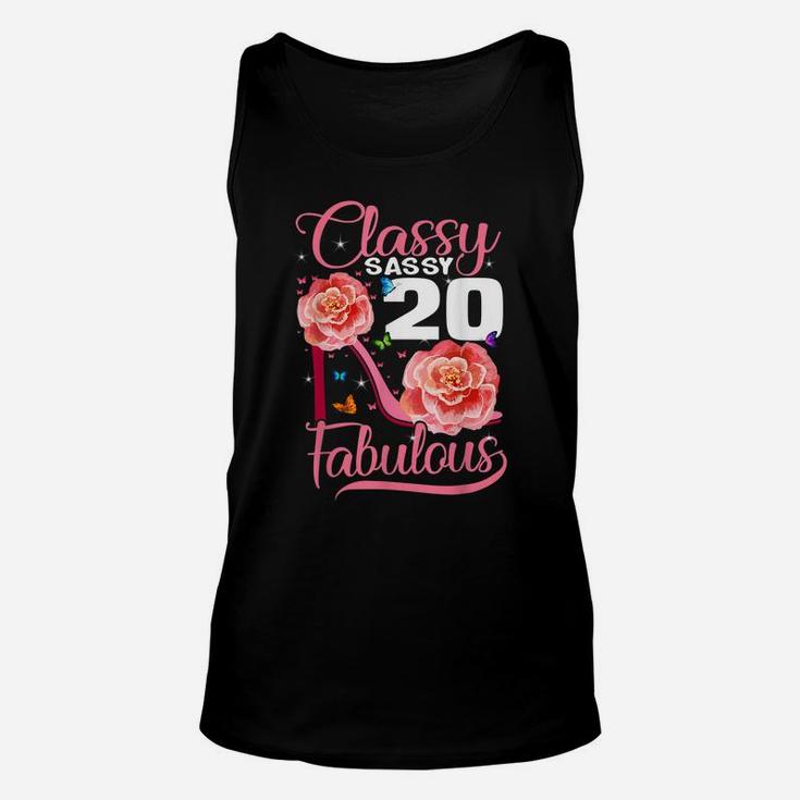 20 Years Old Gifts Sassy Classy 20 And Fabulous Birthday Unisex Tank Top