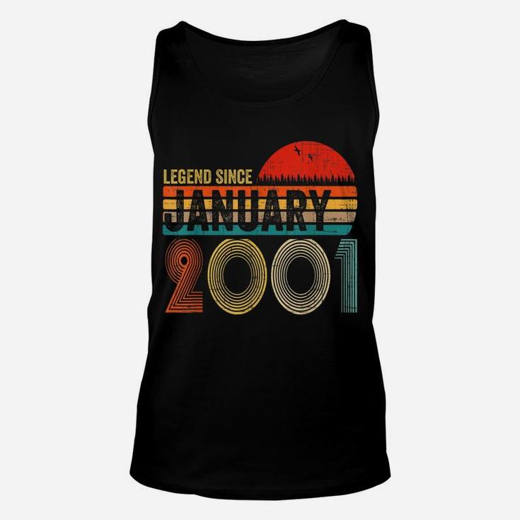 20 Years Old Retro Birthday Gift Legend Since January 2001 Unisex Tank Top