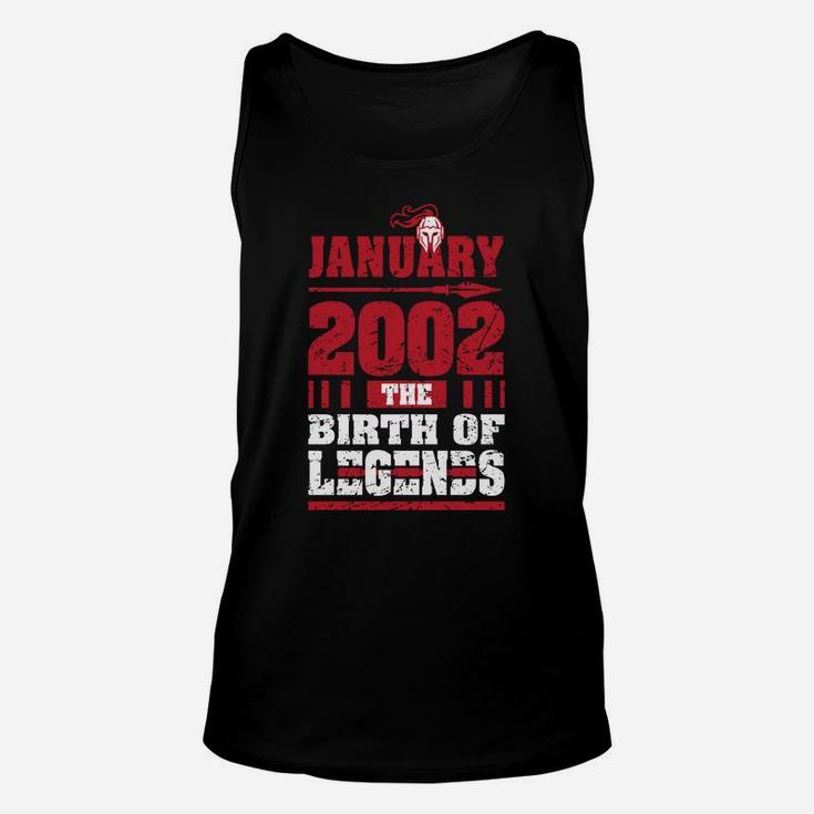 2002 The Birth Of Legends Fun Gift For 18 Yrs Years Old 18Th Sweatshirt Unisex Tank Top