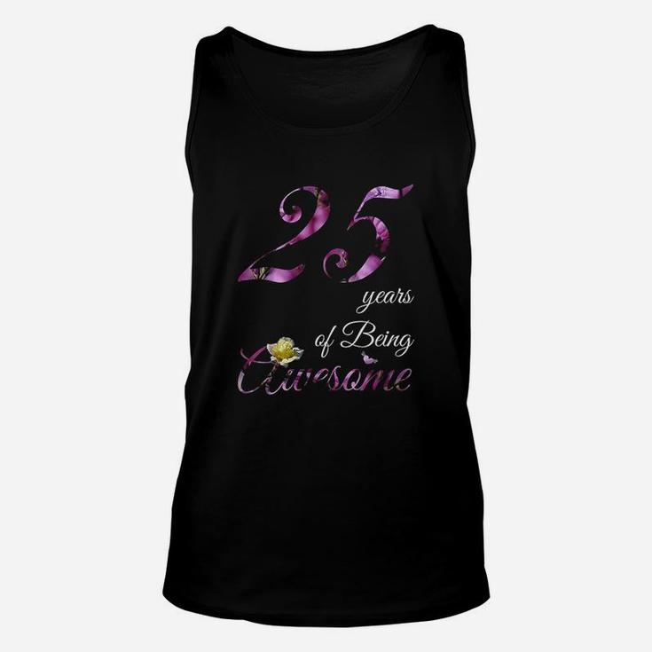 25 Year Old Awesome Floral 1996 25Th Birthday Gift Unisex Tank Top