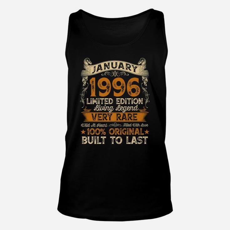 25Th Birthday Gift 25 Years Old Retro Vintage January 1996 Unisex Tank Top