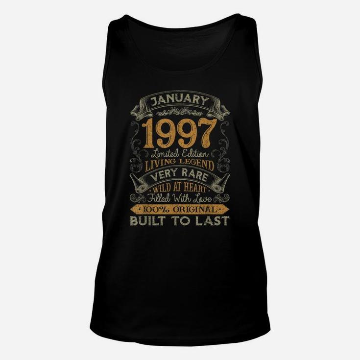 25Th Birthday Gift 25 Years Old Retro Vintage January 1997 Unisex Tank Top