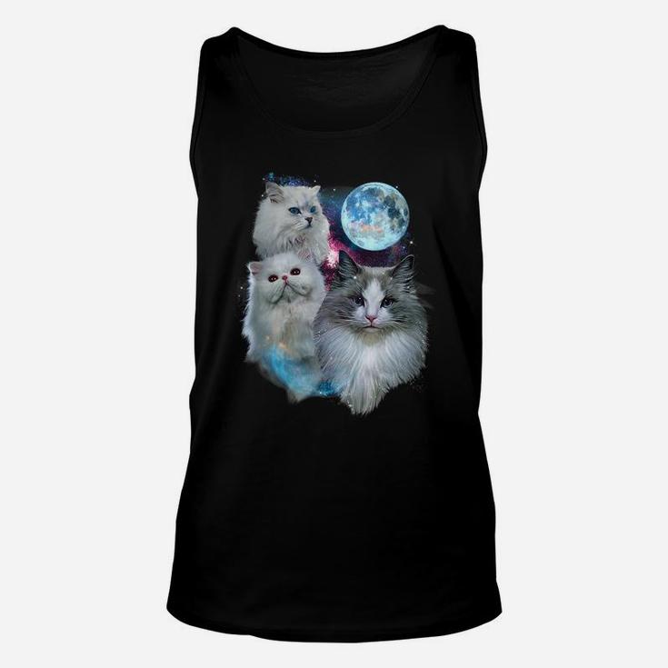 3 Moon Cat Feline Lovers Kitten Adorable Kitty Cat Novelty Unisex Tank Top