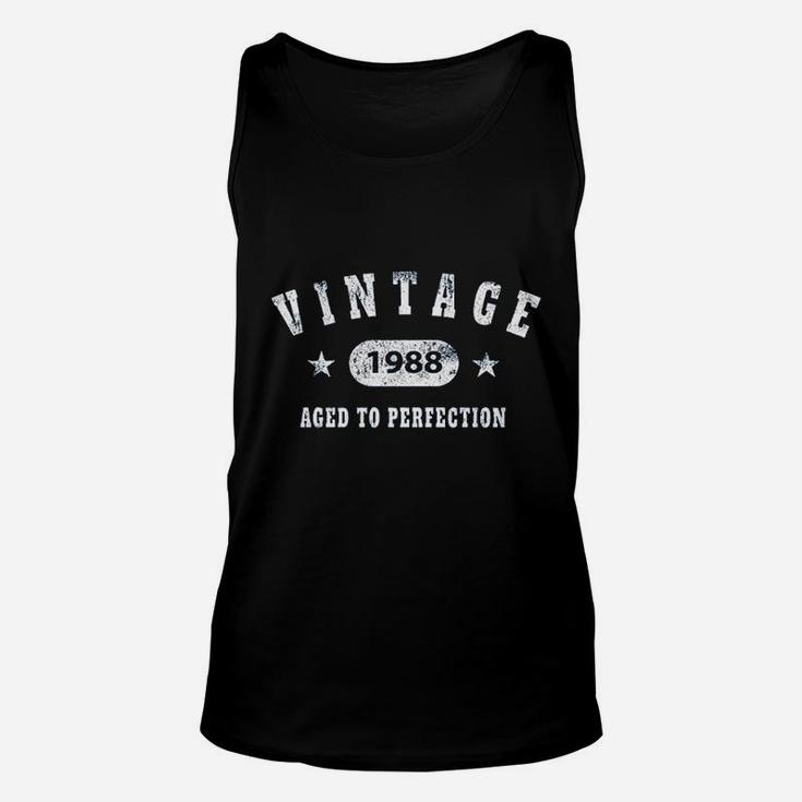 33Rd Birthday For Men  Vintage 1988 Aged To Perfection Unisex Tank Top