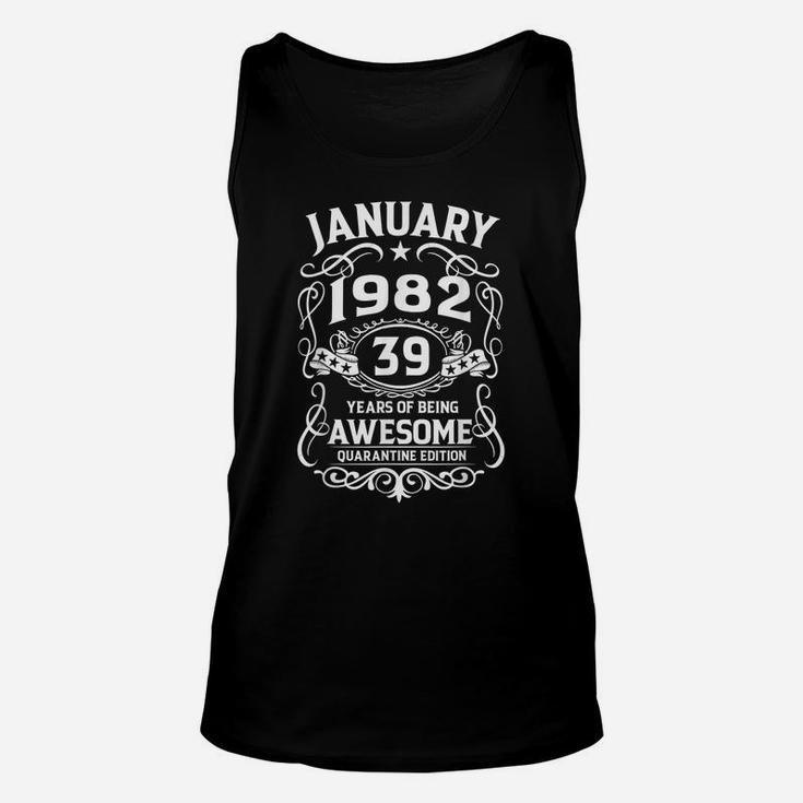 39 Years Old Gifts Vintage January 1982 39Th Birthday Gift Unisex Tank Top