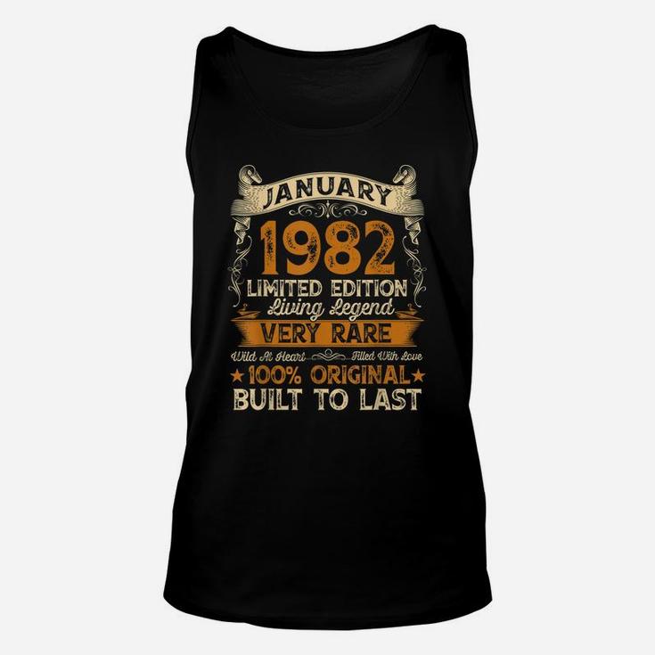 39Th Birthday Gift 39 Years Old Retro Vintage January 1982 Unisex Tank Top