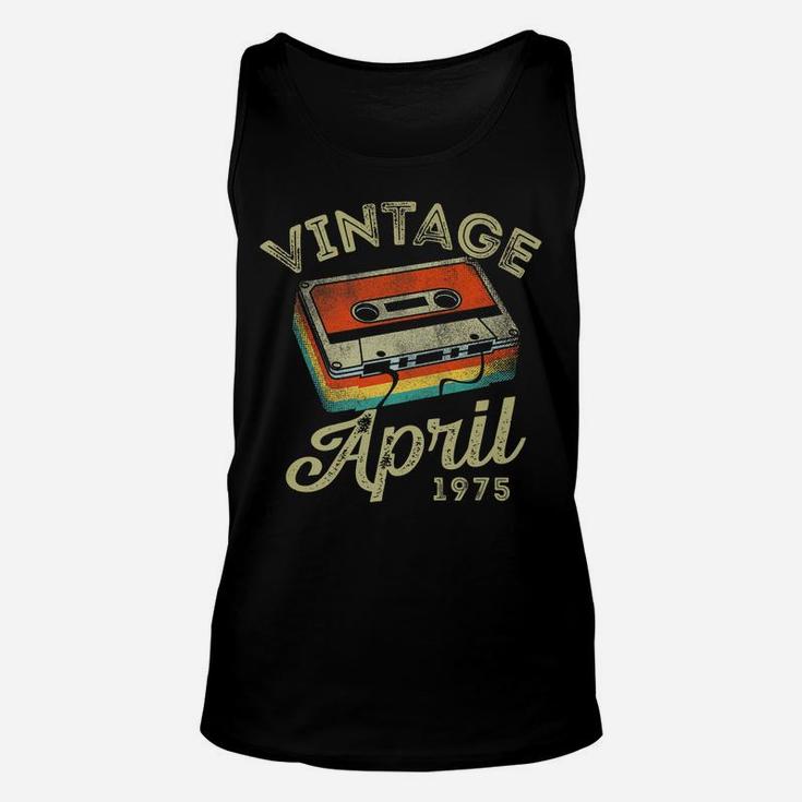45 Year Old Vintage April 1975 Cassette Tape 45Th Birthday Unisex Tank Top