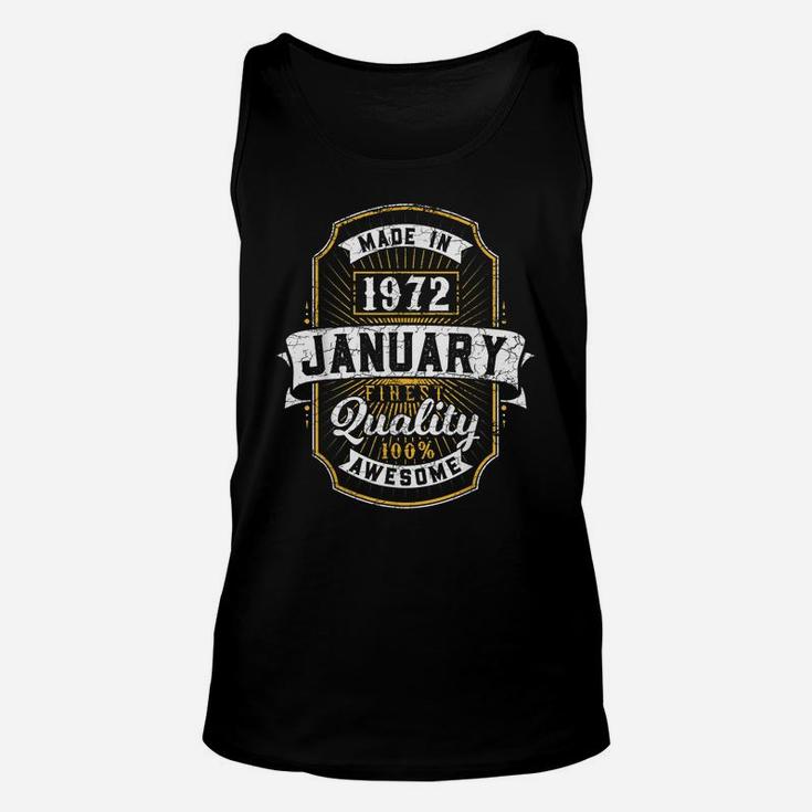 49 Years Old January 49Th Birthday Gift Made 1972 Vintage Unisex Tank Top