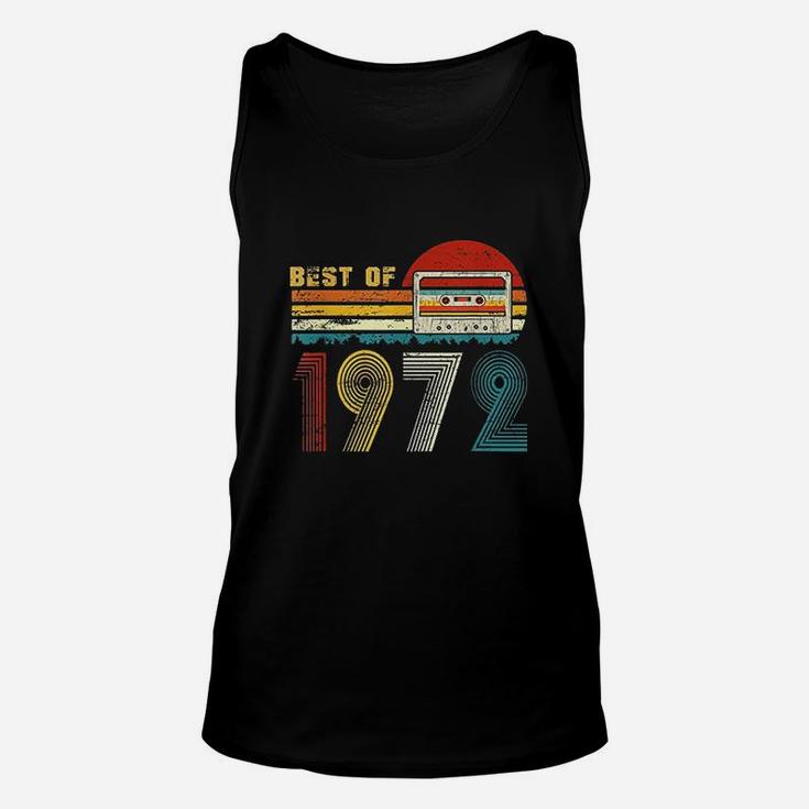49Th Bday Gifts Best Of 1972 Retro Cassette Tape Vintage Unisex Tank Top