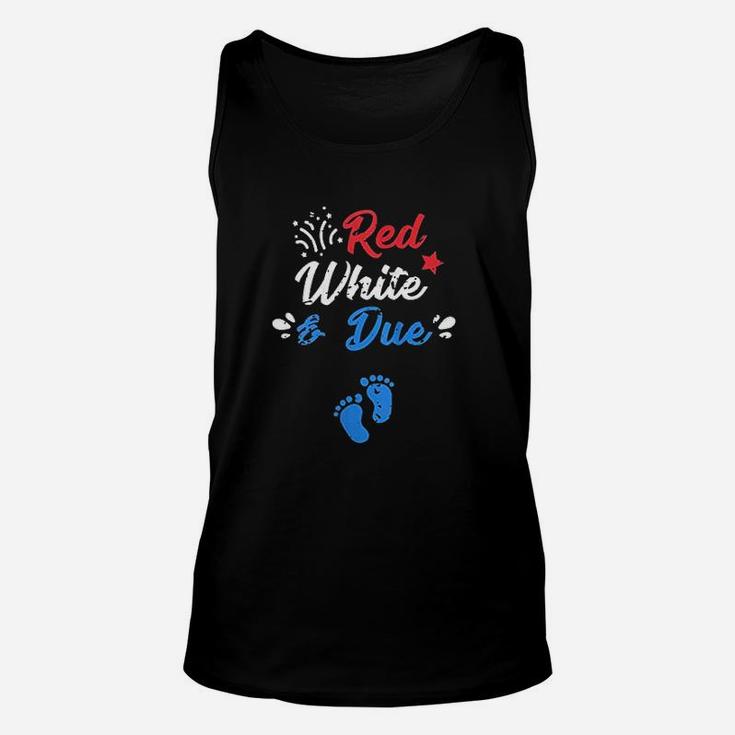 4Th Of July Announcement Red White And Due Unisex Tank Top