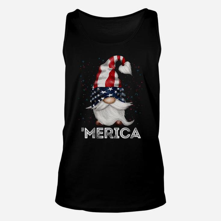 4Th Of July Patriotic Gnome American Flag Colored Gnome Unisex Tank Top