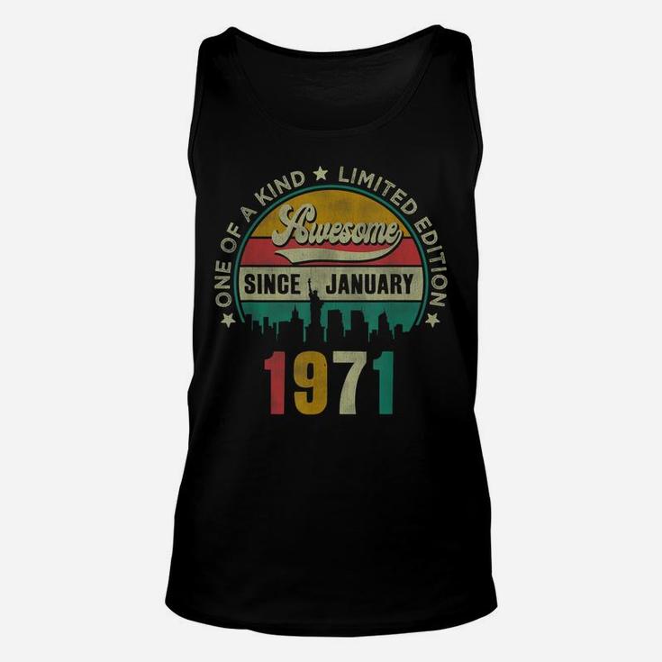 50 Years Old Vintage January 1971 50Th Birthday Gift Unisex Tank Top
