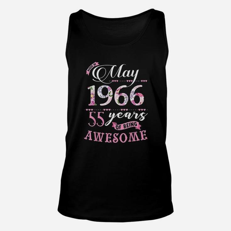 55Th Birthday Floral Born In May 1966 Unisex Tank Top
