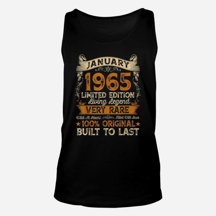 56Th Birthday Gift 56 Years Old Retro Vintage January 1965 Unisex Tank Top