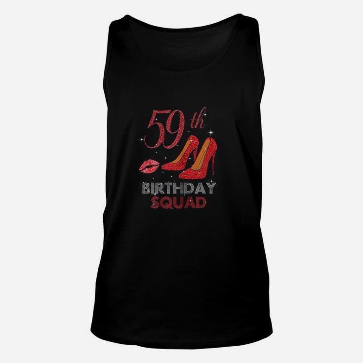 59Th Birthday Squad Stepping Into 59 Red Shoes Unisex Tank Top