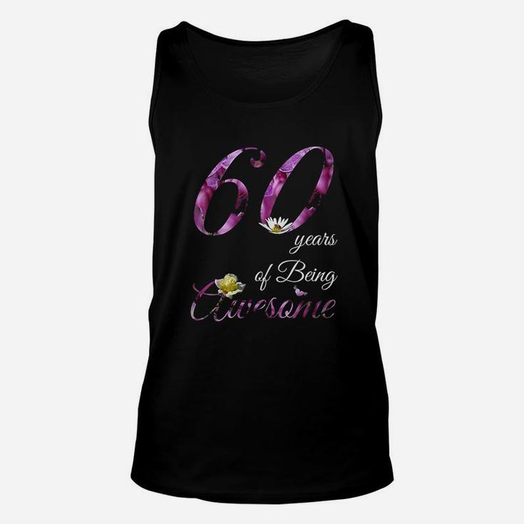 60 Year Old Awesome Floral 1961 Unisex Tank Top