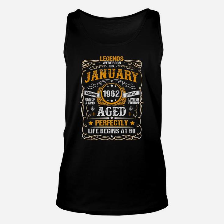 60 Year Old January 1962 Vintage Retro 60Th Birthday Gift Unisex Tank Top