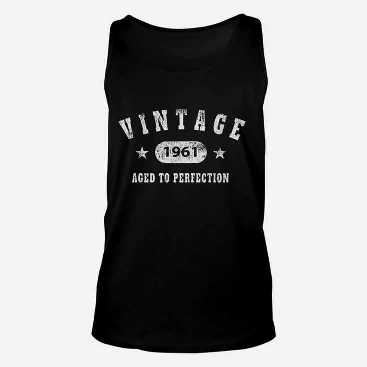 60Th Birthday Gift  Vintage 1961 Aged To Perfection Unisex Tank Top