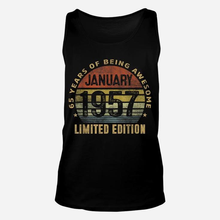 65Th Birthday Gift Men Vintage January 1957 65 Years Old Unisex Tank Top