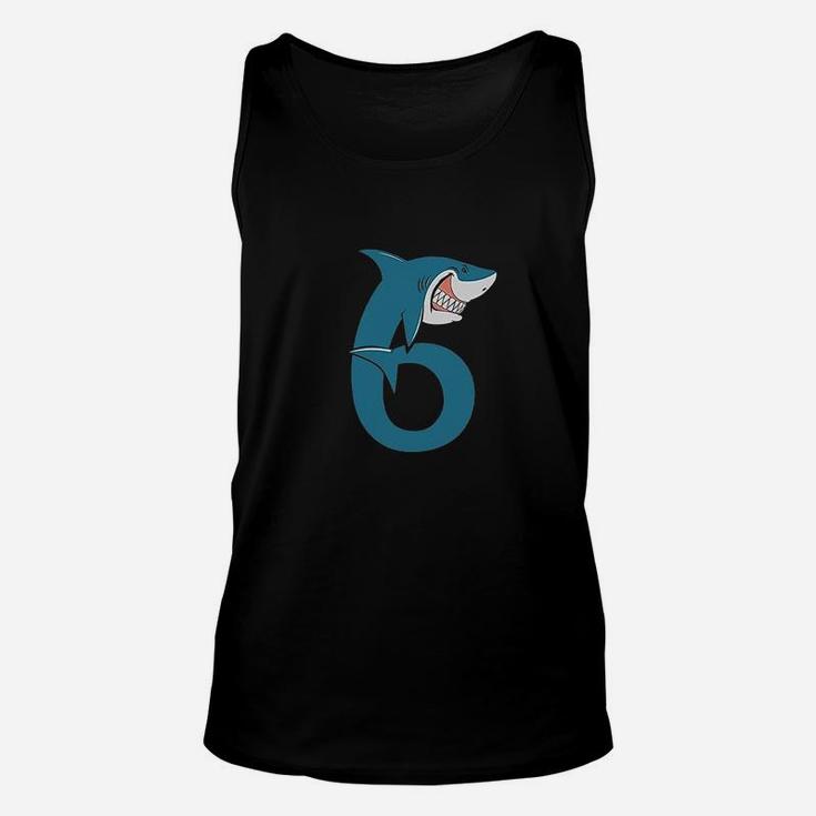 6Th Birthday Shark Party Gift For Six Years Old Unisex Tank Top