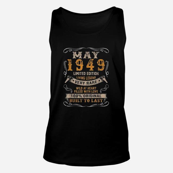 72Nd Birthday Gift 72 Years Old Retro Vintage May 1949 Unisex Tank Top