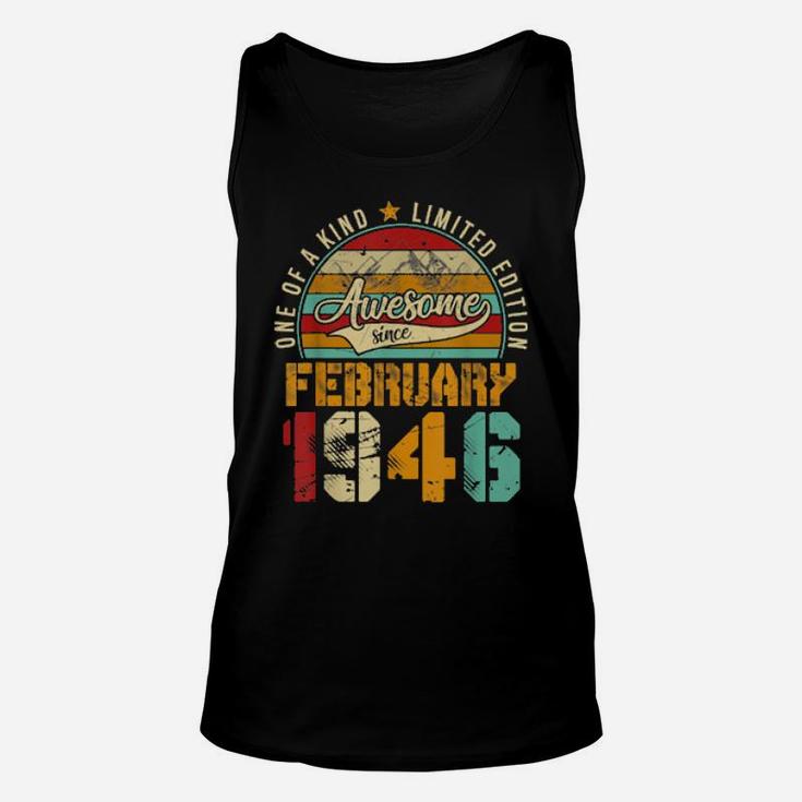 75Th Birthday Distressed February 1946 75 Years Old Unisex Tank Top