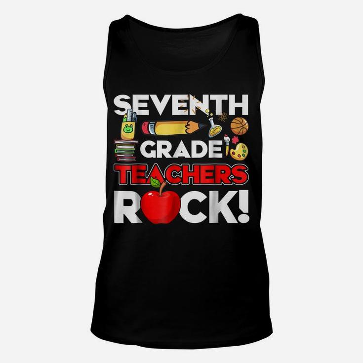 7Th Grade Teacher Shirt Seventh Grade Teacher Rocks Gift Unisex Tank Top
